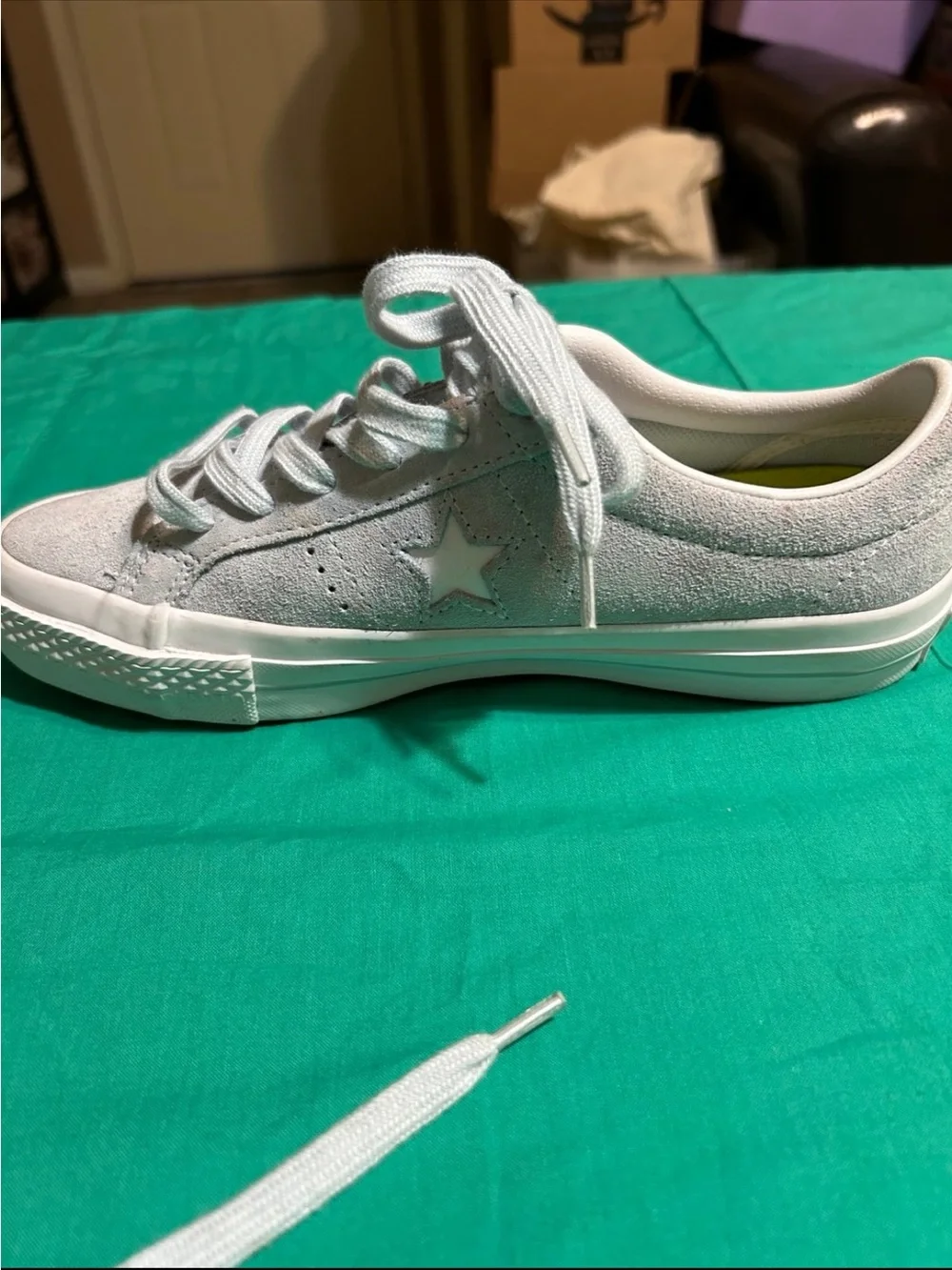 Converse Low Top Sneakers in Light Gray and White